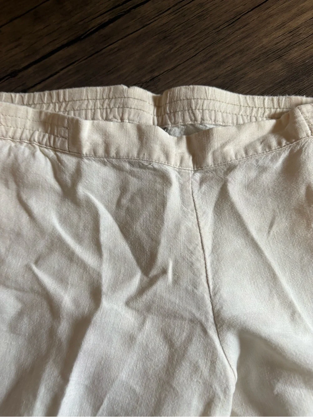 J. Jill Women’s XS Petite Ivory Linen Blend Pull-On Shorts Elastic Waist Casual